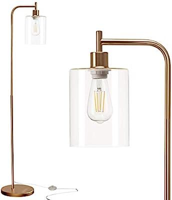 Addlon LED Floor Lamp, with Hanging Glass Lamp Shade and LED Bulb for Bedroom and Living Room, Mo... | Amazon (US)