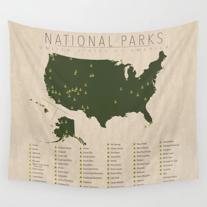 US National Parks Wall Tapestry | Society6