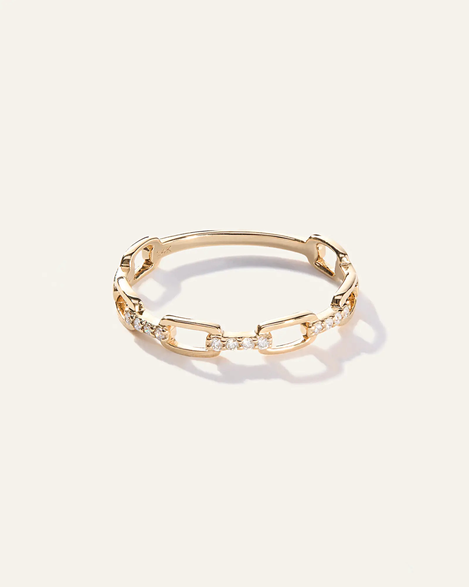 14K Gold Diamond Paperclip Link Ring | Quince