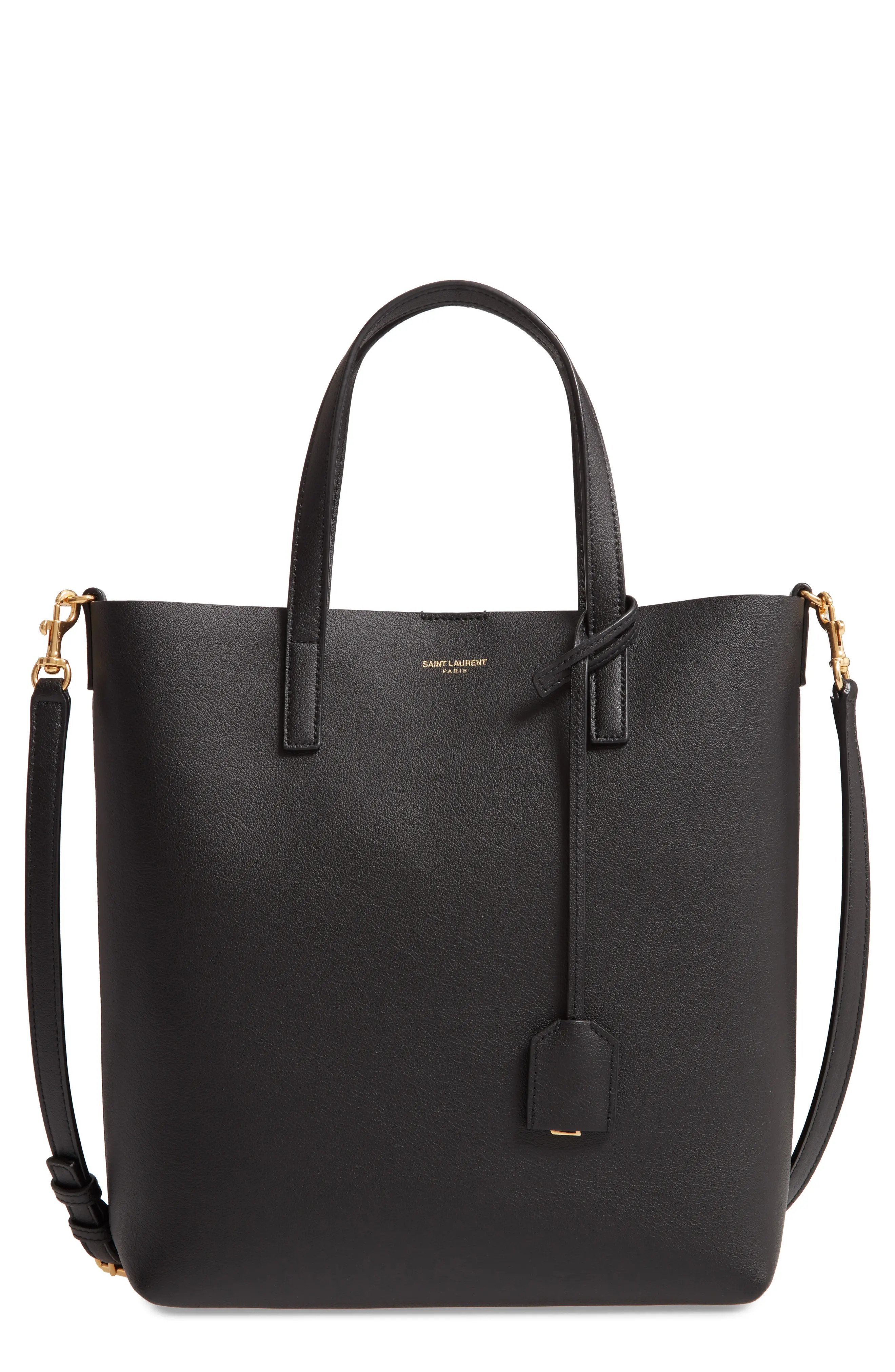 Saint Laurent Toy North/South Leather Tote in Noir at Nordstrom | Nordstrom