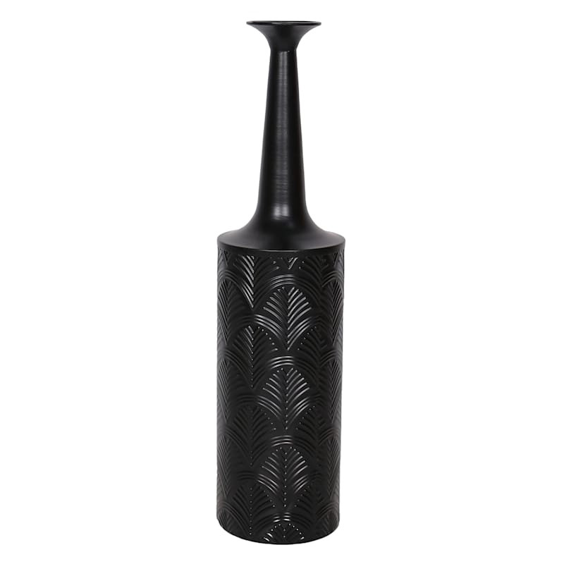 Black Metal Vase, 27" | At Home