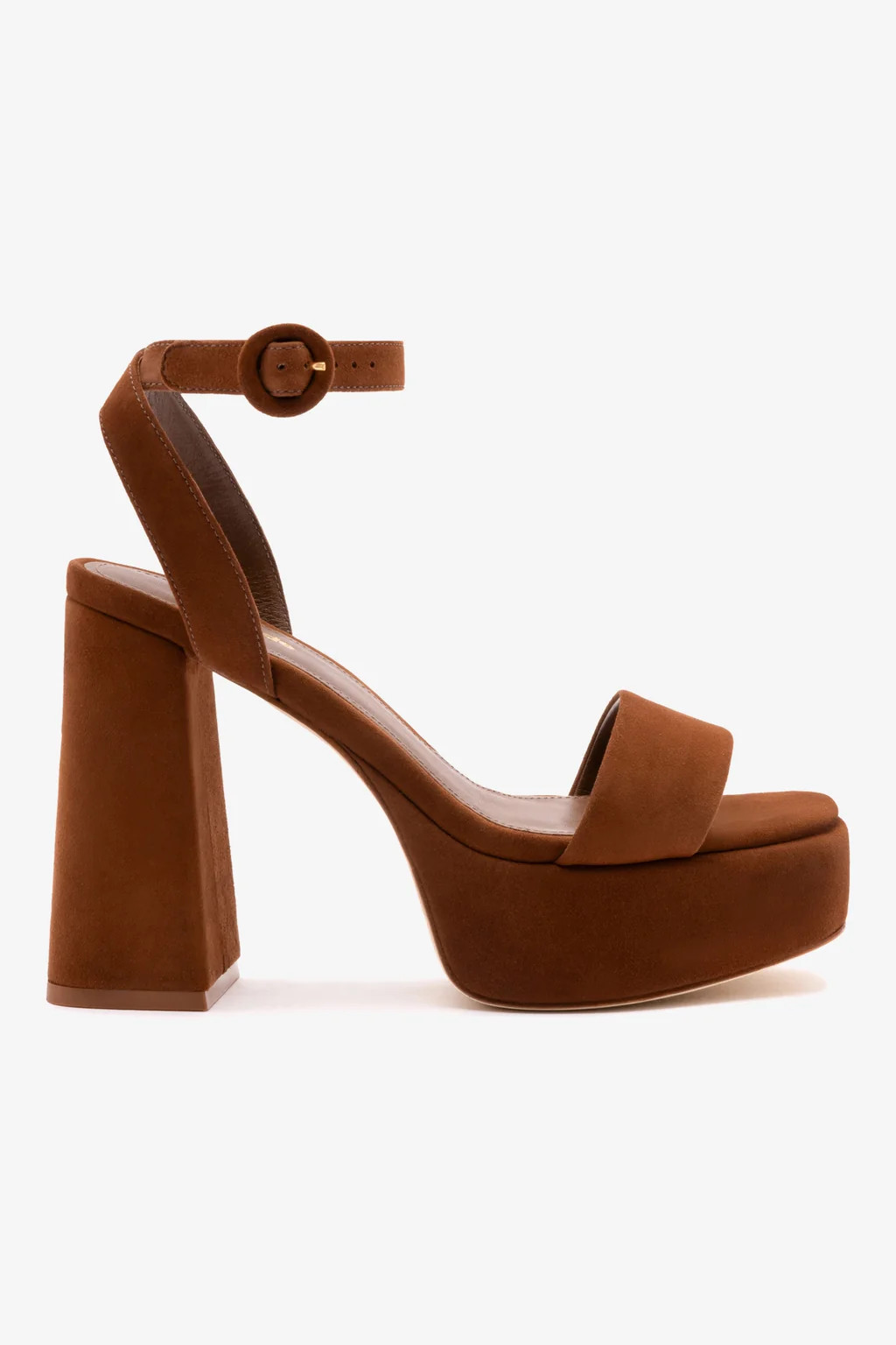 Dolly Sandal In Burnt Umber Suede | Larroude