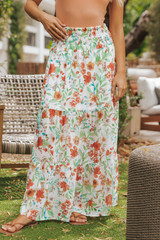 Off White Floral Tiered Maxi Skirt | Magnolia Boutique
