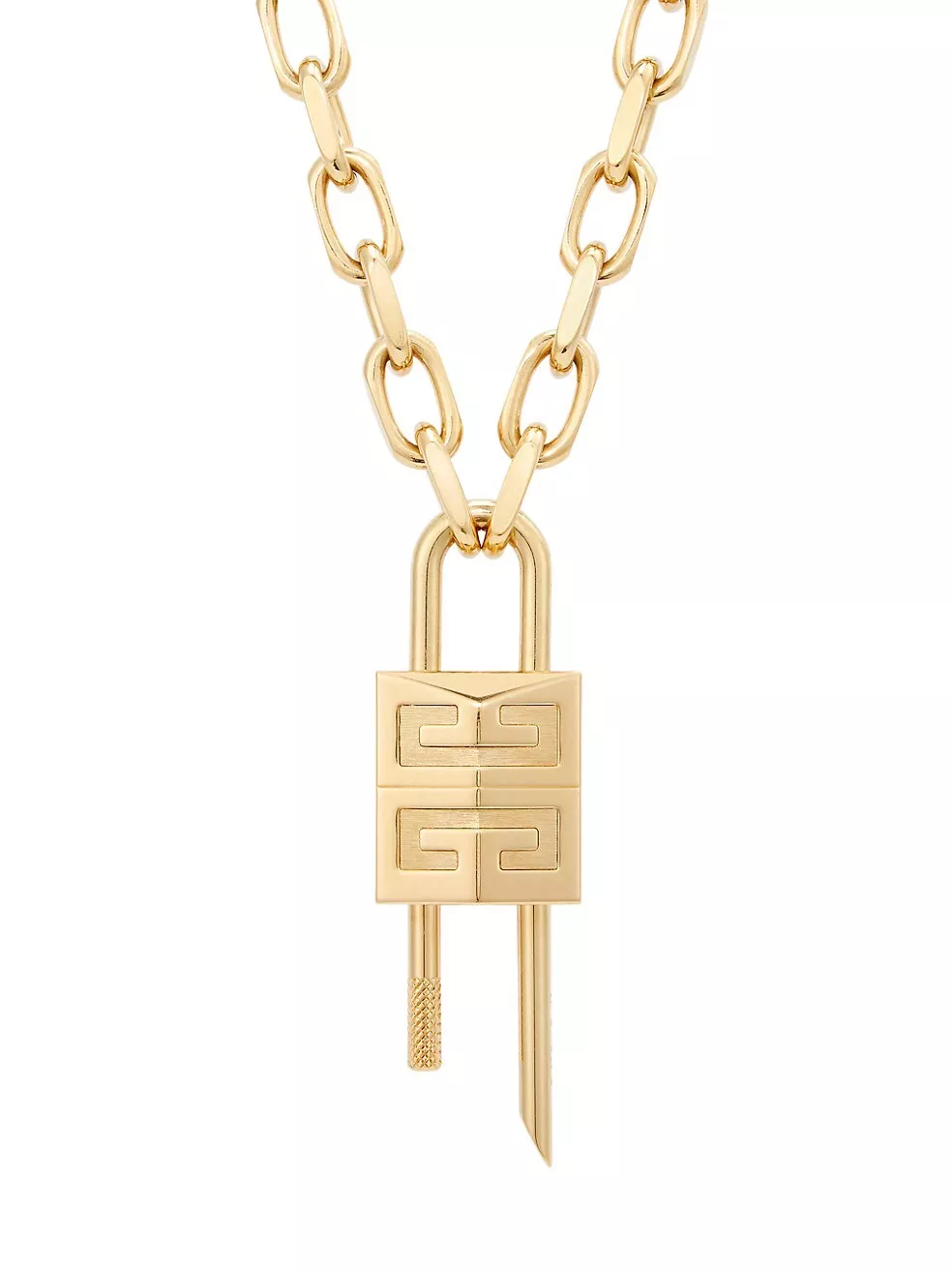 Shop Givenchy Goldtone 4G Lock Chain-Link Necklace