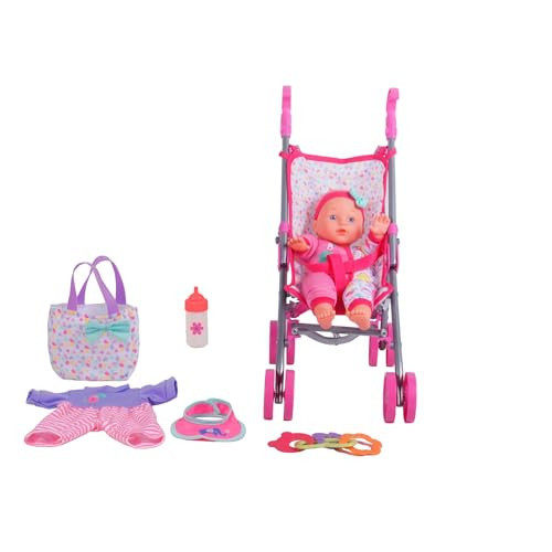 Dream Collection, Baby Doll Care Gift Set with Stroller - Lifelike Baby Doll and Accessories for Realistic Pretend Play, Posable Soft Toy - 12” | Amazon (US)