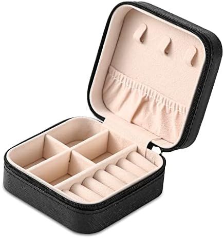 Portable Travel Mini Jewelry Box Leather Jewellery Ring Organizer Case Storage Gift Box Girls Wom... | Amazon (US)