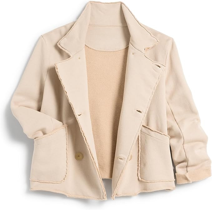 Women Warm Pea Coat Notched Lapel Neck Cropped Double Breasted Button Down Trench Overcoat Jacket... | Amazon (US)