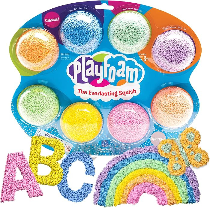 Educational Insights Playfoam 8-Pack: Classic & Sparkle - Preschool Sensory Toys for Kids, Moldab... | Amazon (US)