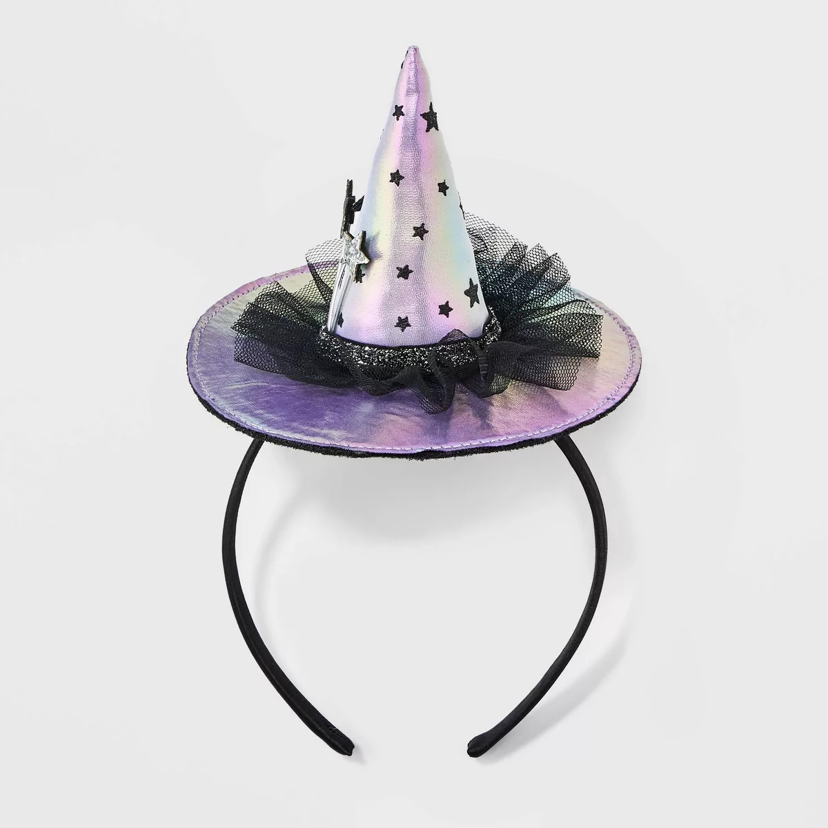 Halloween Shiny Witch Hat Headband - Purple/Black | Target