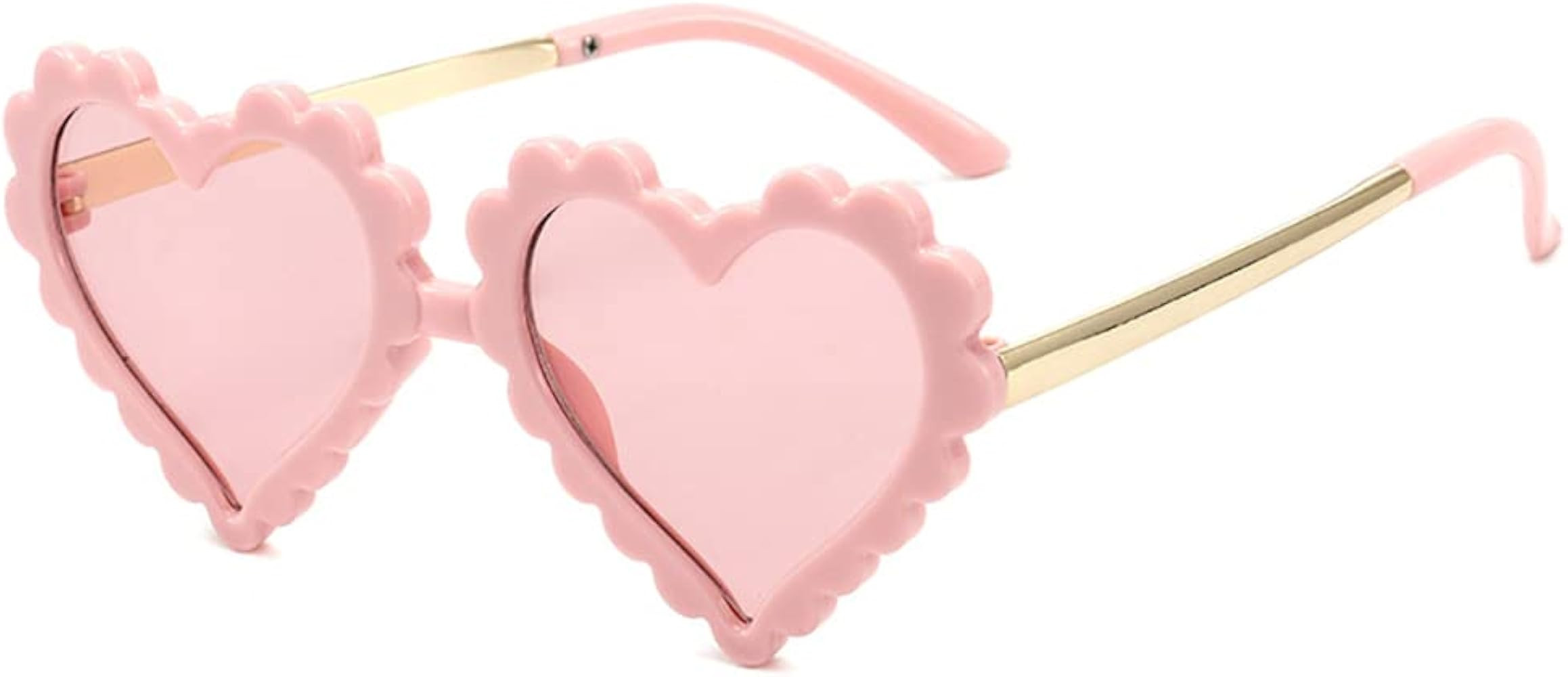 Kids Heart Shaped Sunglasses for Girls Boy Cute Glasses UV 400 Protection Outdoor Beach Children | Amazon (US)