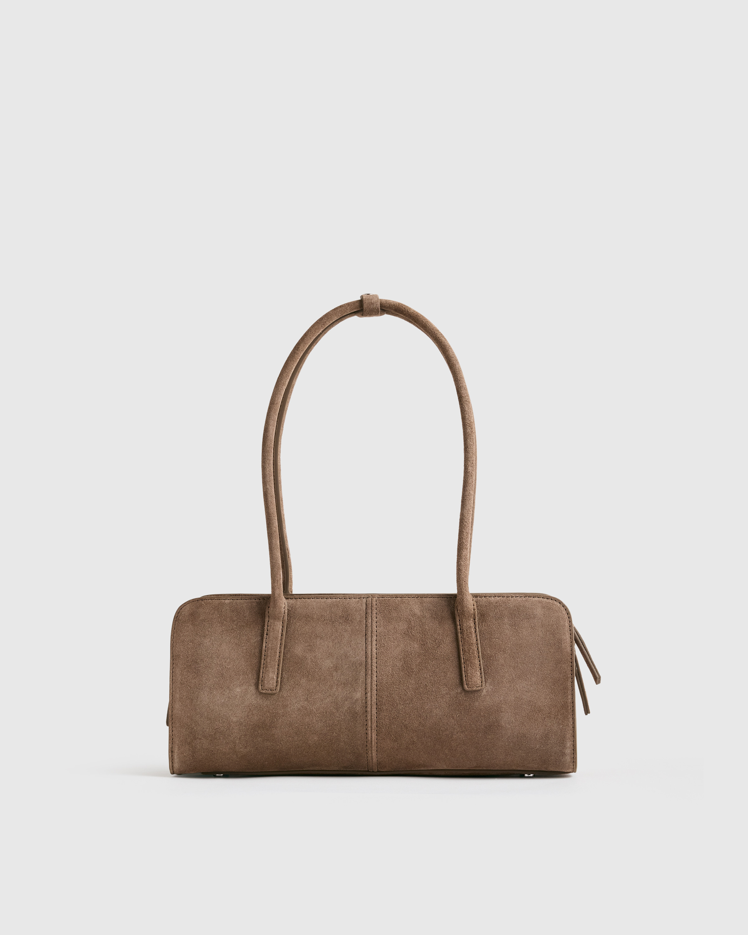 Quince | Women's Italian Suede East-West Shoulder Bag in Whiskey, Suede Leather | Quince