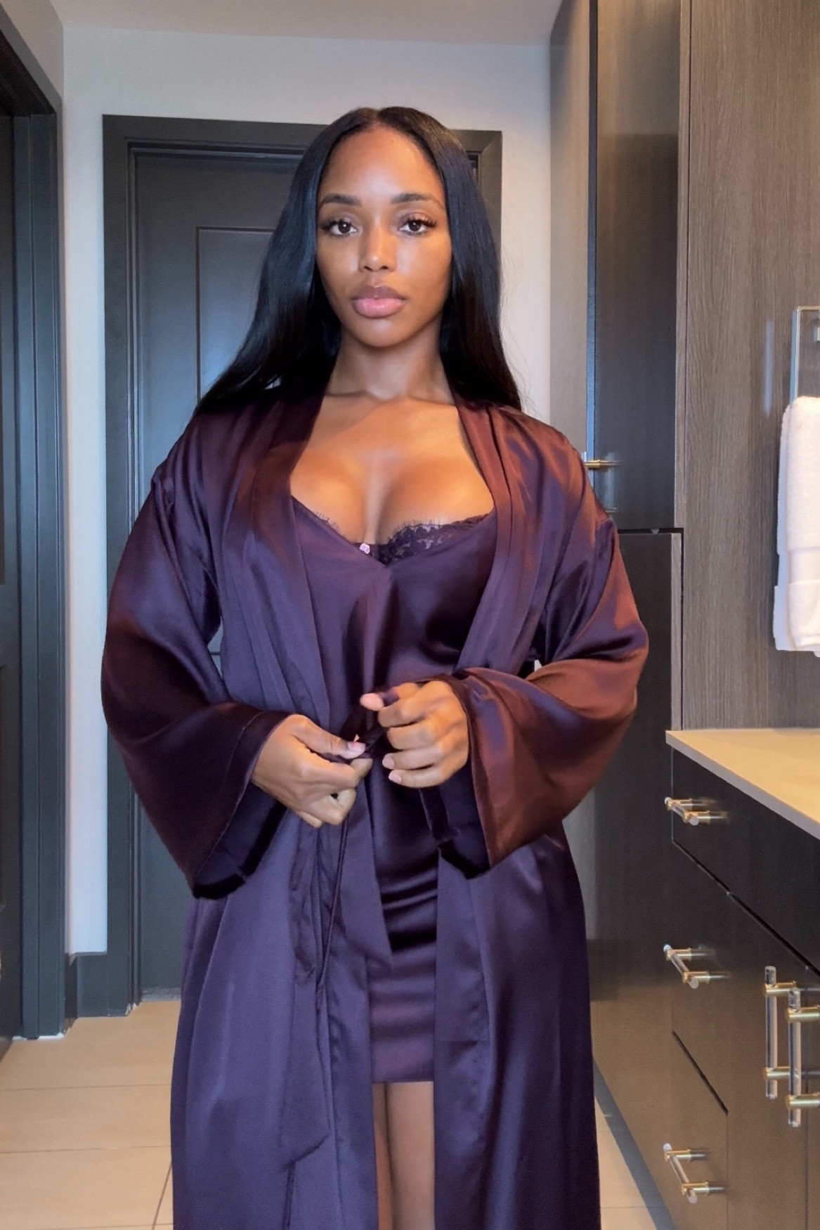 Such a cozy slip and robe to pound around at home. 

#LTKNYFW #LTKSeasonal #LTKBeauty