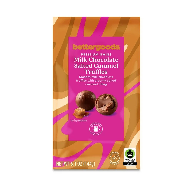 bettergoods Premium Swiss Milk Chocolate Salted Caramel Truffles, 5.1 oz | Walmart (US)