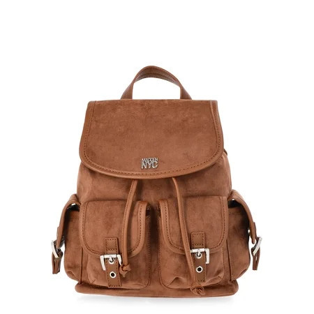 Madden NYC Women's Flap Pocket Flap Backpack, Brown | Walmart (US)