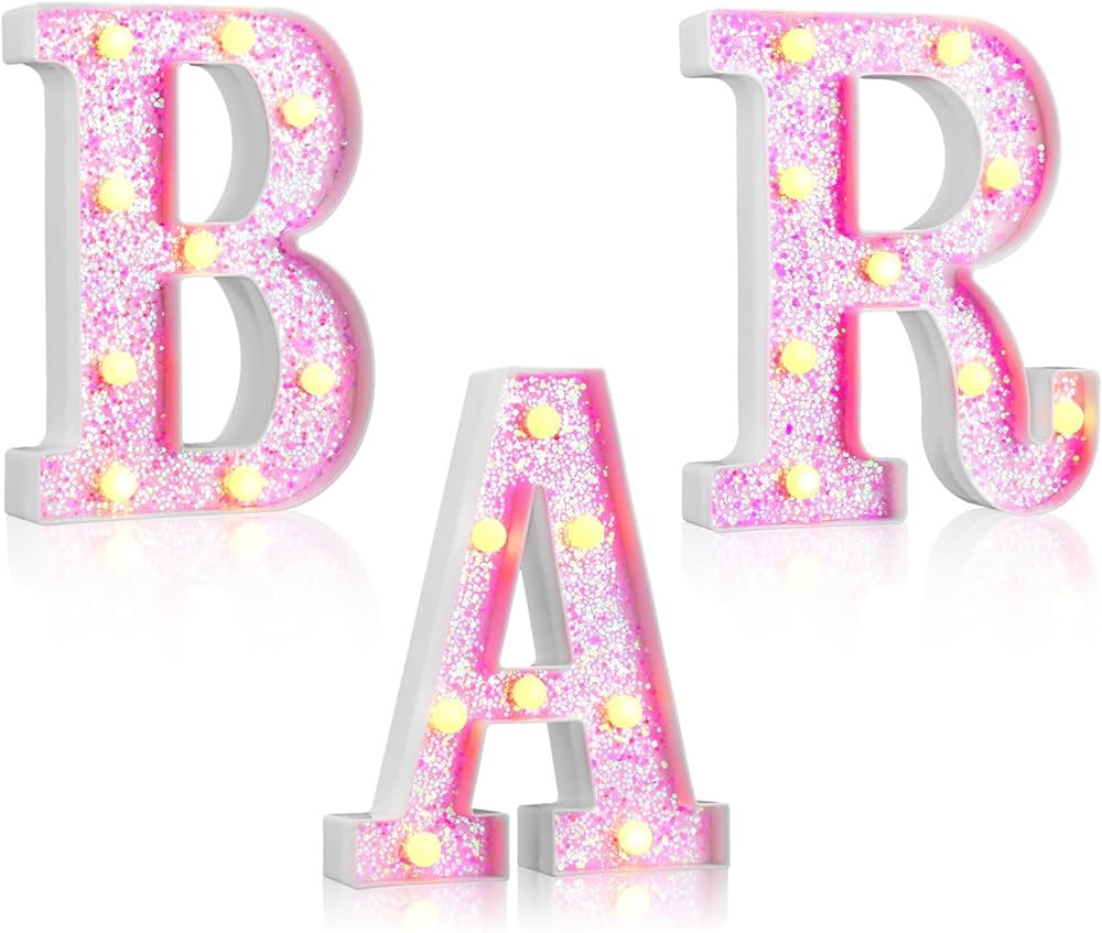 Wettal 3 Pieces Light up Bar Sign Bar Letters Lighted Illuminated Bar LED Signs Bar Letters with ... | Amazon (US)