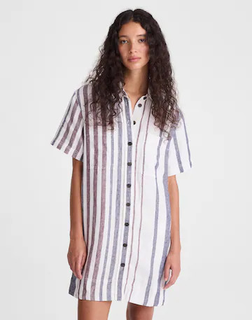 Relaxed Mini Shirtdress in 100% Linen | Madewell
