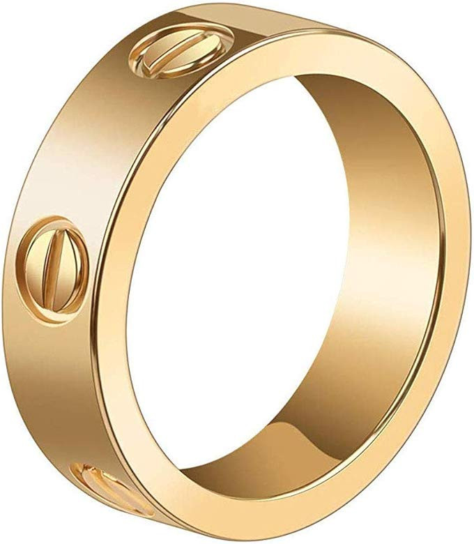 Love Rings Promise with Screw Design Wedding Band Best Gifts for Love with Valentine's Day Promis... | Amazon (US)