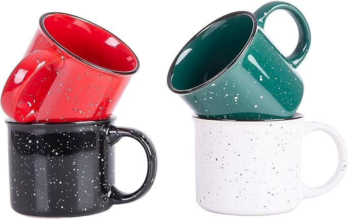 Cutiset 14 ounces Ceramic Speckled Campfire coffee Mug Set of 4 (Enamel-multicolor) | Amazon (US)