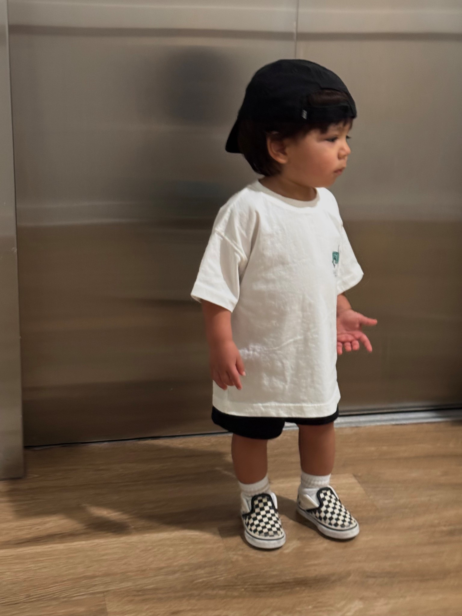 Toddler style 🤍 Keeping it comfy and cool in an oversized t-shirt with black shorts, paired with a classic black Nike baseball cap and checkerboard Vans slip-ons. Perfect for everyday play, errands with mama, or a casual family outing. Love how easy this outfit is to throw together while still looking put-together!

Shop his exact look + similar toddler basics linked here 🖤

#LTKFamily #LTKBaby #LTKKids