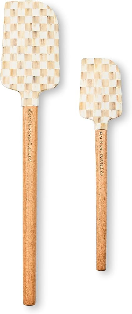 MACKENZIE-CHILDS Set of 2 Spatulas, Silicone Kitchen Spatula Set, Brown-and-White Mocha Check | Amazon (US)