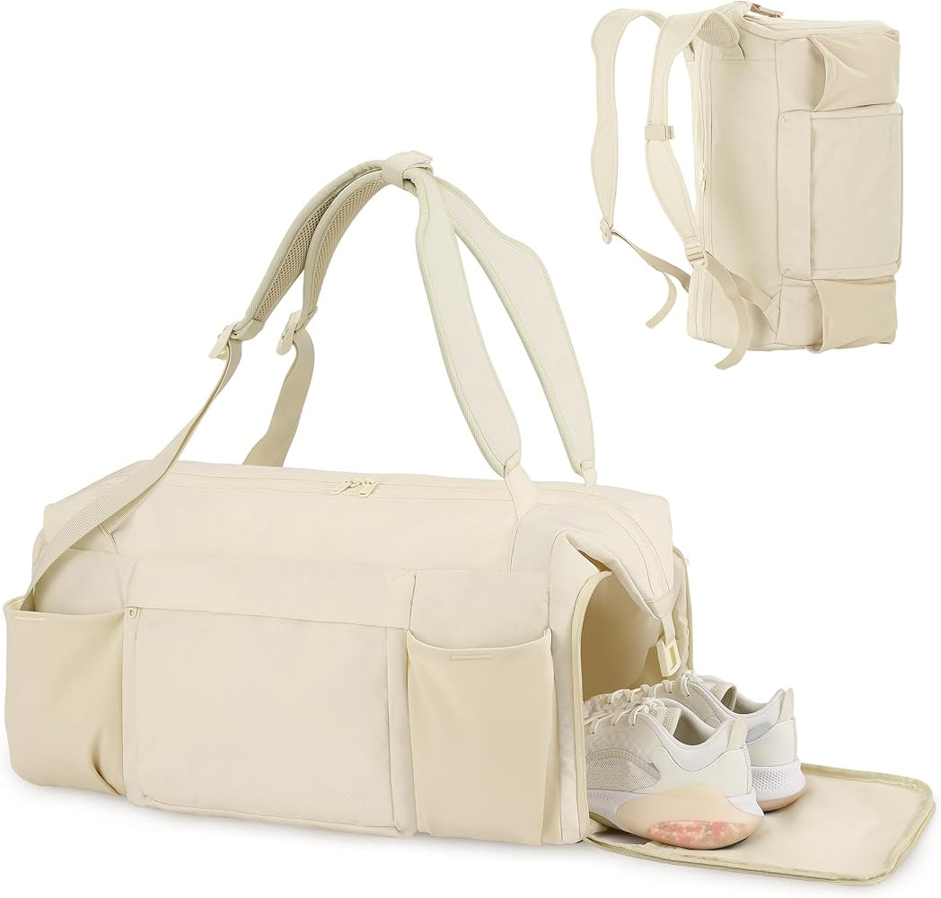 Gym Bag with Shoes Compartment and Wet Pocket Convertible Duffle Bag and Gym Backpack Waterproof ... | Amazon (US)