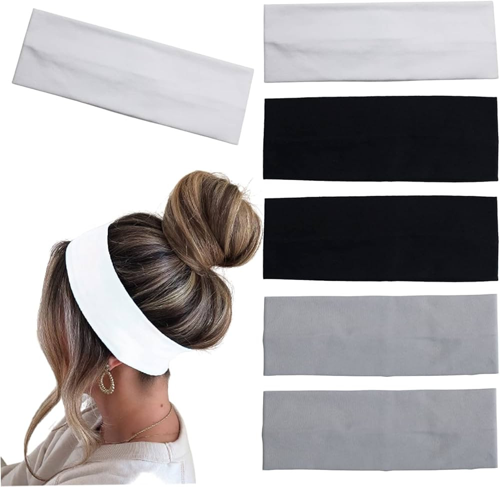 6 Pcs Headbands for Women Hair Cotton Headband Non-slip Stretchy Elastic Head Wrap Holder Hair Ac... | Amazon (US)