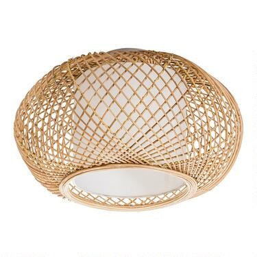 Natural Wicker and Jute Reyna Flush Mount Ceiling Light | World Market