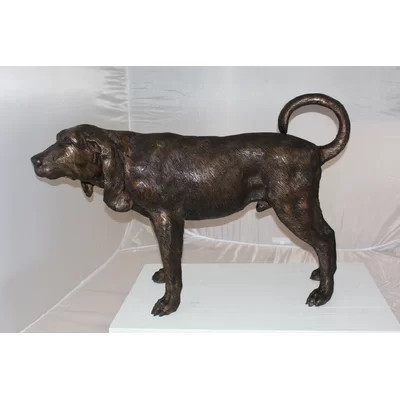 Stunning Hound Dog Bronze Statue - Exquisite Outdoor Sculpture for Dog Lovers, 38"L x 12"W x 26"H | Wayfair North America