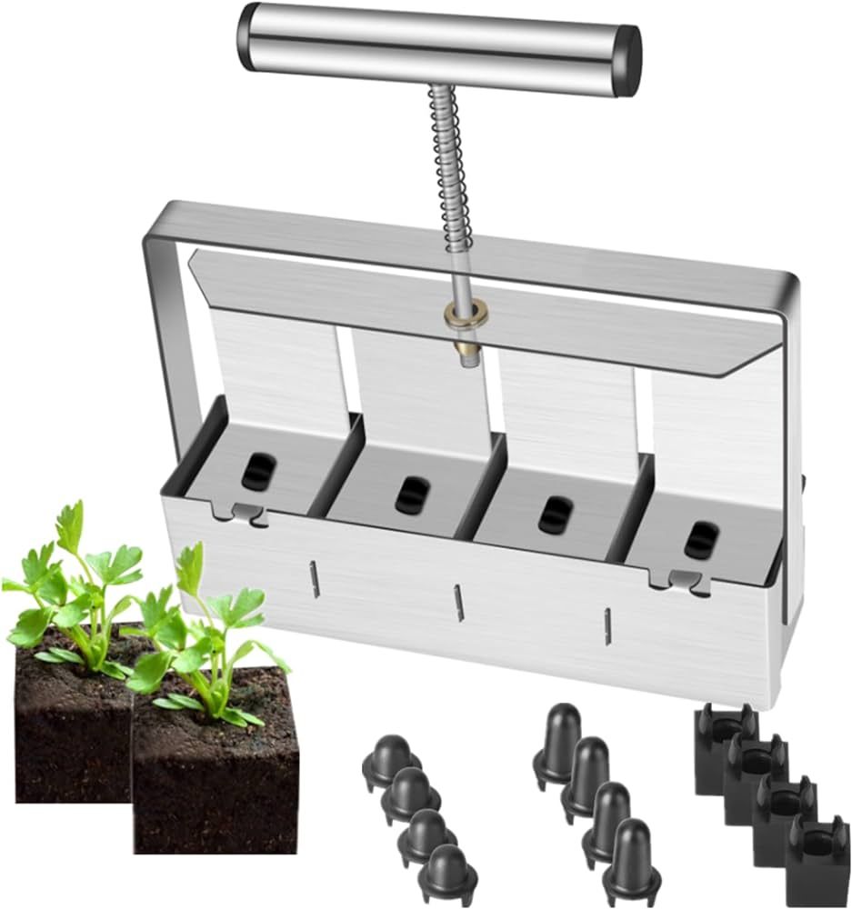 Manual Soil Block Maker Micro Soil Blocker Set 2 inch Soil Block Soil Blocking Tool for Seed Stat... | Amazon (US)