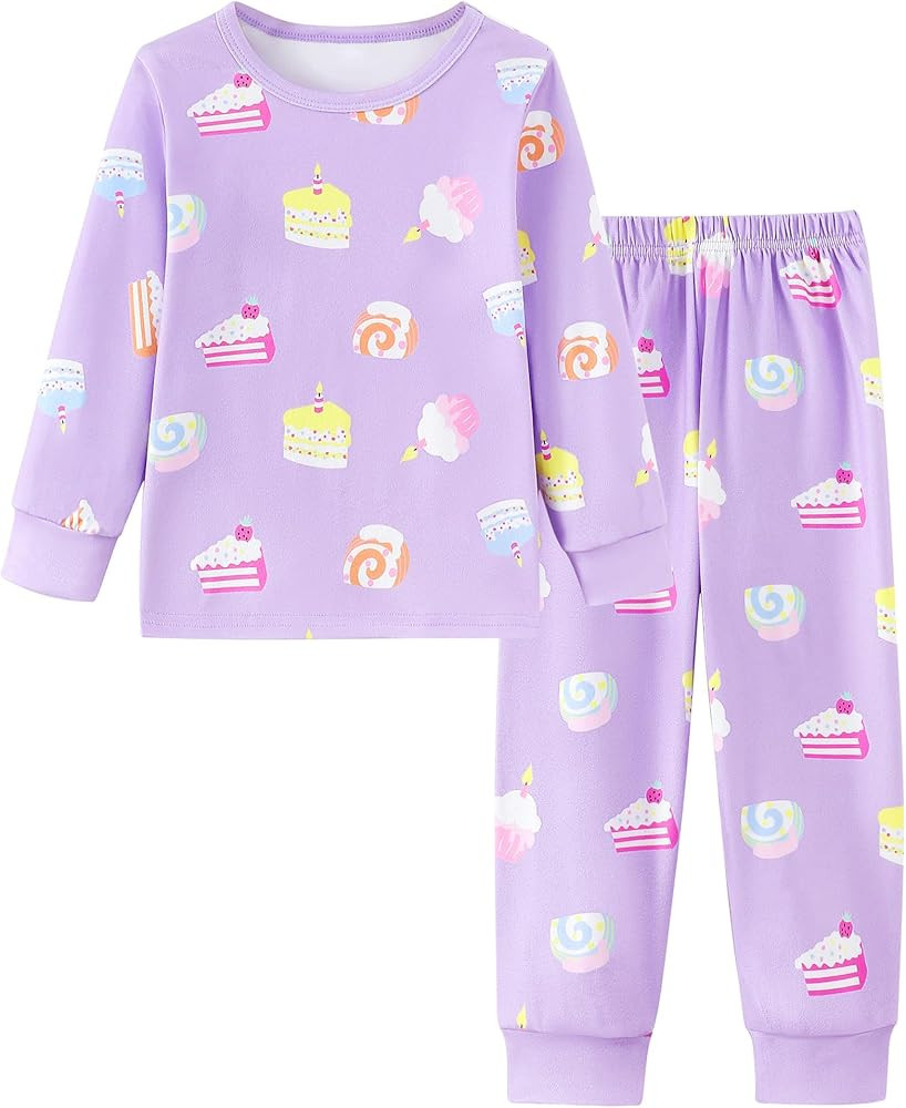 Mikrdoo Baby Girls Pajamas Set 2-Piece Long Sleeve Pjs Stretch Soft Sleepwear for Kids 12Months-7... | Amazon (US)