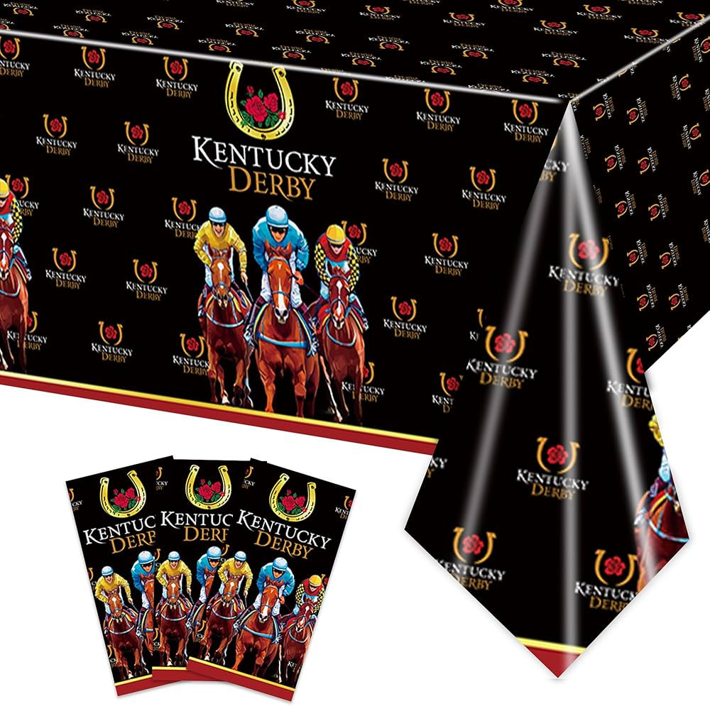 Rejoice Bunny 3PCS Kentucky Derby Party Tablecloths Run for The Roses Decorations Derby Day Horse... | Amazon (US)