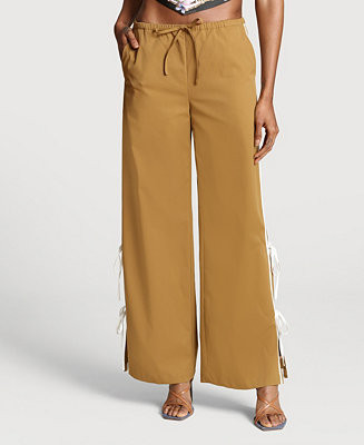 Avec Les Filles Women's Side Tie Mid Rise Elastic Pants - Macy's | Macy's