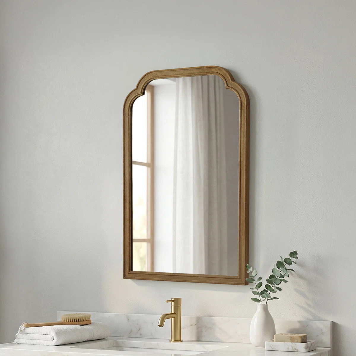 Ancalin Wood Accent Wall Mirror for Bathroom/Bedroom | Wayfair North America