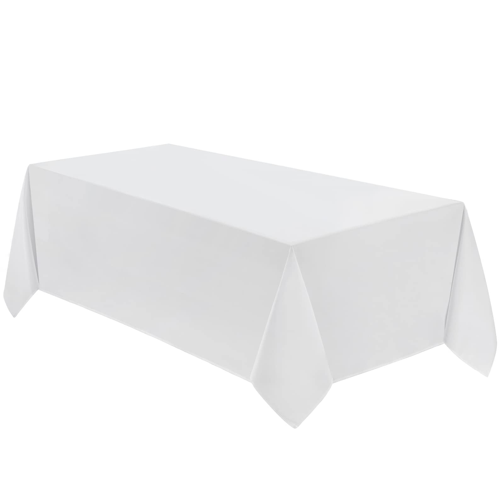 VidaFete 1 Pack Tablecloth 90 * 132inch Rectangle Table Cloth Polyester, Stain Wrinkle Resistant Polyester Dining Table Cover for Kitchen Dinning Party Wedding Tabletop Buffet Decoration(White) | Amazon (US)