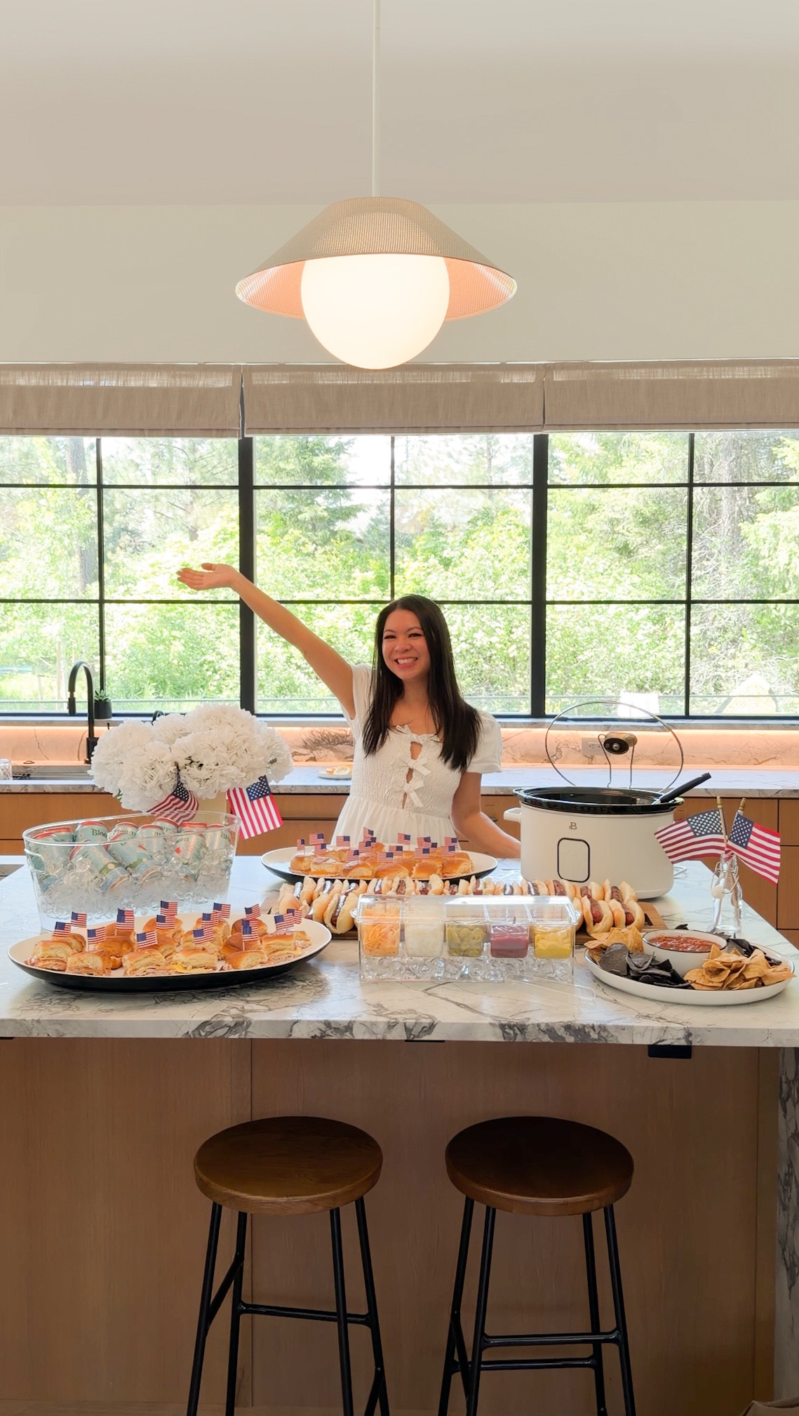 Patriotic sliders and hot dog chili bar!

Condiment tray, slow cooker, ice bucket, American flags on stick

#LTKfestival #LTKsummer

#LTKHome