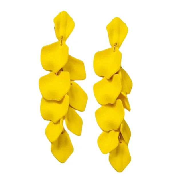 Linyer 2Pcs Dangle Earings Geometric Girl Jewelry Trend Colorful Petal Leaves Statement Pendant E... | Walmart (US)