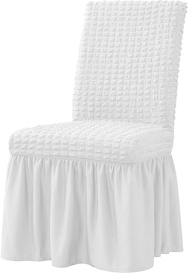 Dining Room Chair Slipcovers 1-Piece Stretch White Dining Chair Covers Non Slip Washable Furnitur... | Amazon (US)