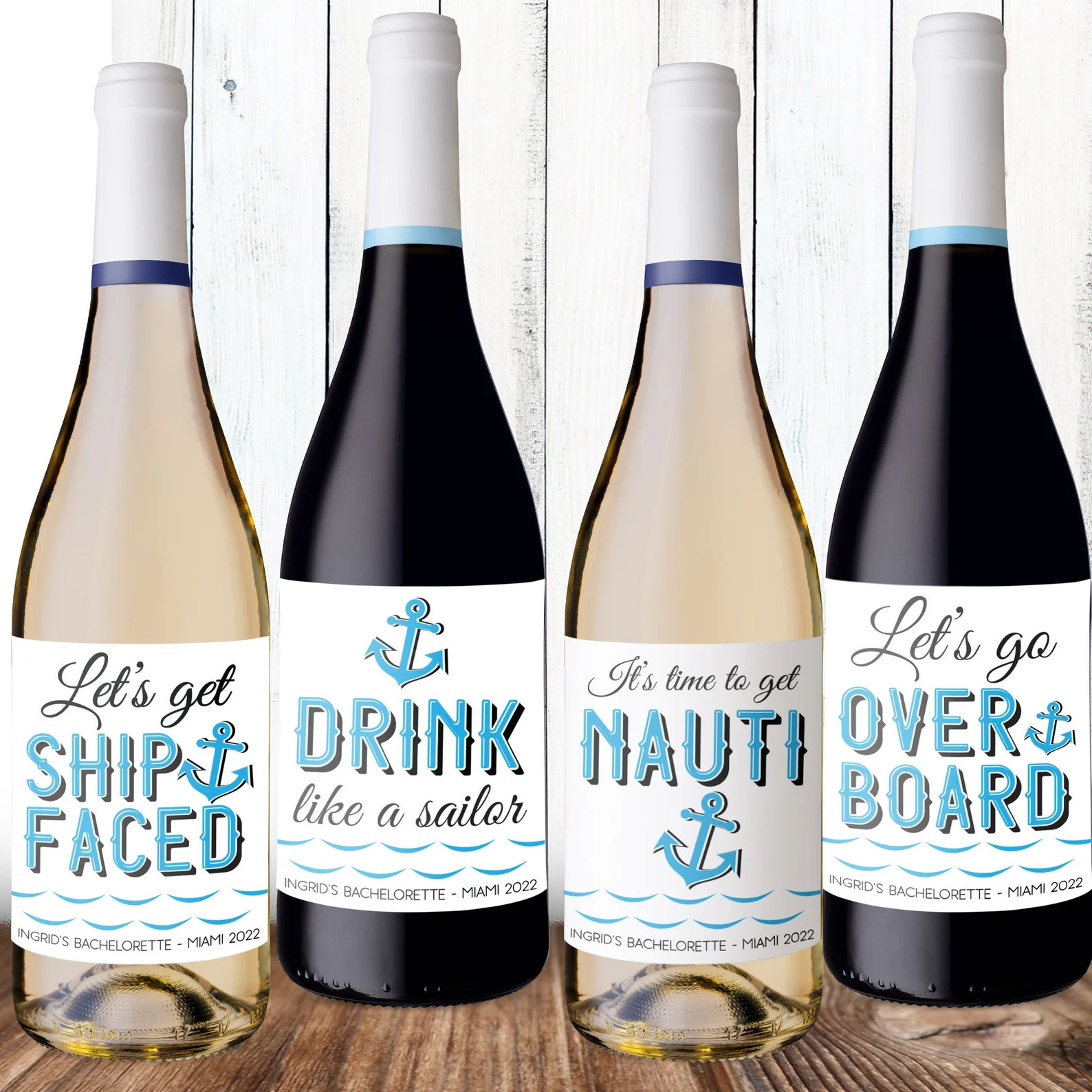 Nautical Party Decor - Custom Wine Labels - Boat & Ship Decorations for Nauti Bachelorette, Yacht... | Etsy (US)