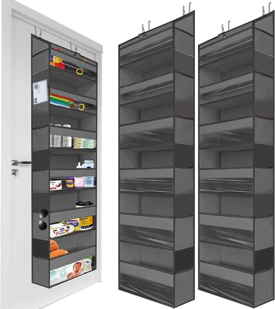 HOMELUX THEORY 2PC Heavy Duty Over the Door Organizer 55x14x6.7, 6 Large Front & 12 Mesh Pockets,... | Amazon (US)