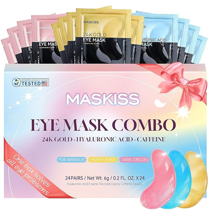 Maskiss Under Eye Patches (24 Pairs), 3 Colors Eye Masks Gift Set for Dark Circles Puffy Eyes, Un... | Amazon (US)