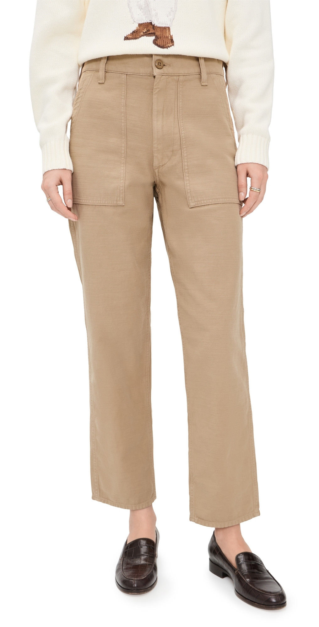 Polo Ralph Lauren 16/1 Cotton Sateen Ankle Straight Pants Khaki 2 | Shopbop