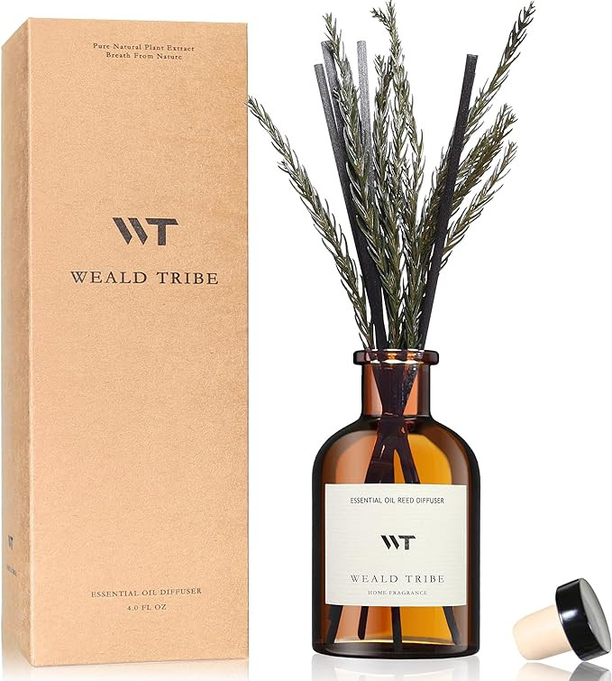 WEALD TRIBE Reed Diffuser Set for Bathroom Air Fresheners, Oil Diffuser Sticks with Flower | Bals... | Amazon (US)