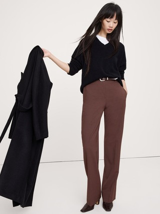 High-Rise Modern Straight Italian Wool Pant | Banana Republic (US)