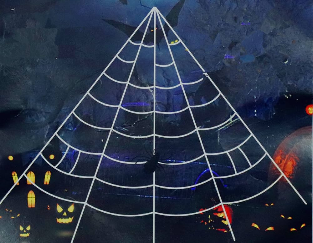 Giant Spider Web 22.9 X 18 Ft White Halloween Spider Web with Gutter Hook Set Easy to Decor Outdo... | Amazon (US)