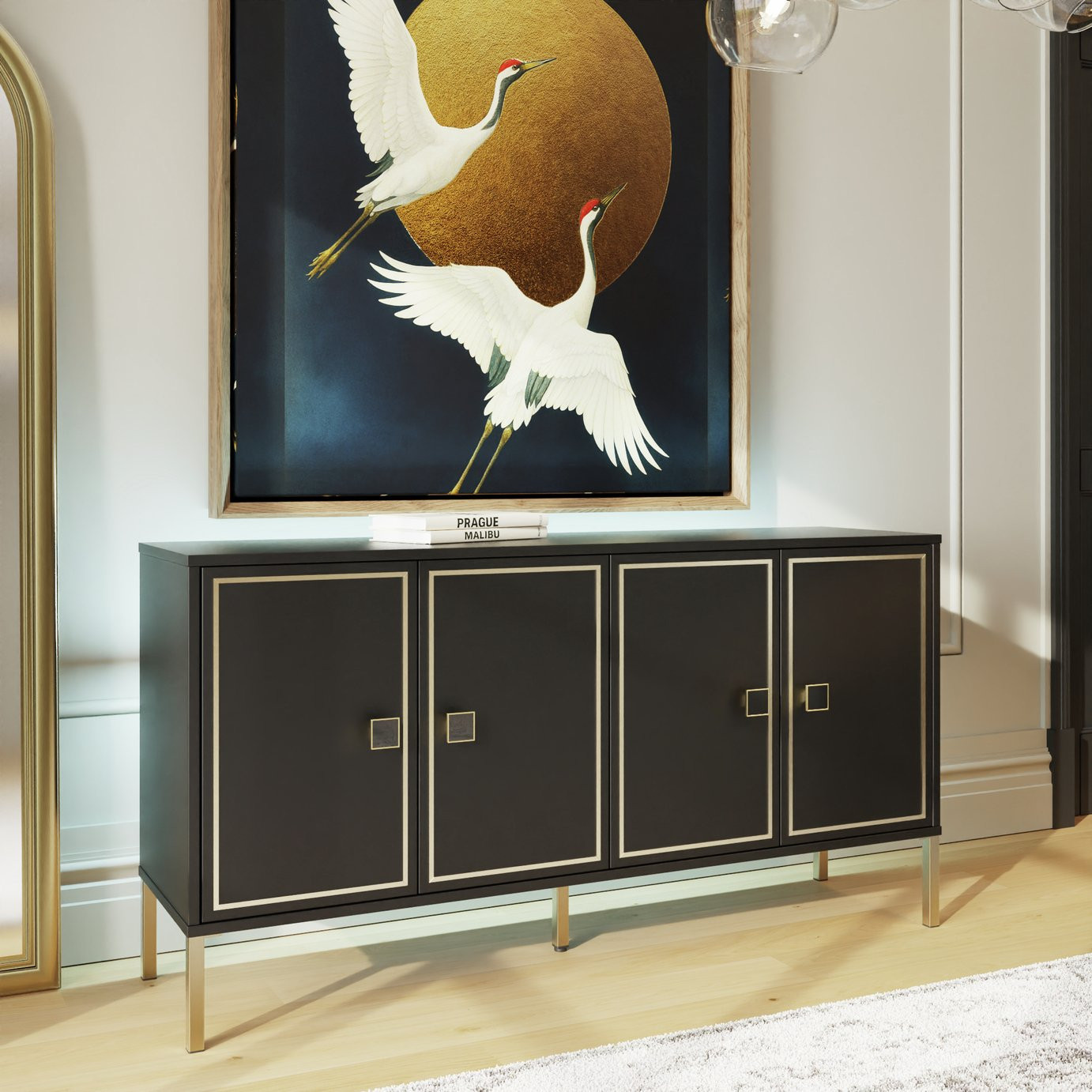 Frank Olsen Mia 4 Door Sideboard - Black | argos.co.uk