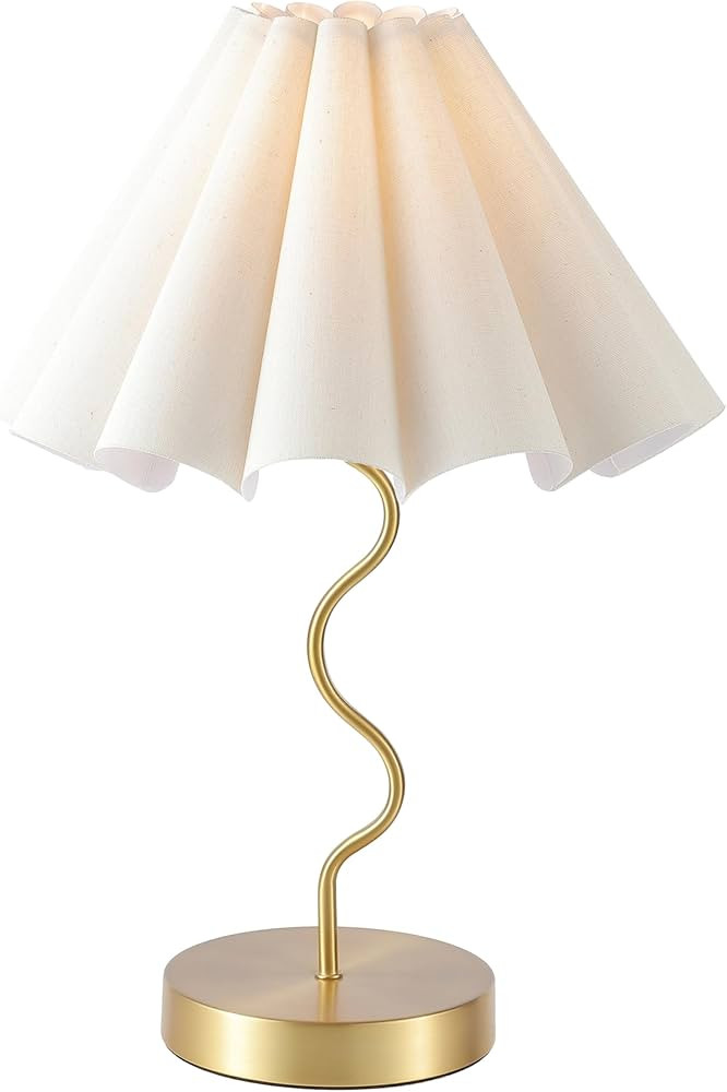 Pleated Table Lamp, Table Lamp for Bedroom, Bedside Lamps for Nightstand with Linen Lampshade, Mo... | Amazon (US)