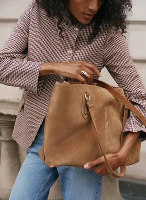 Billie Tan Suede Tote Bag | Mint Velvet