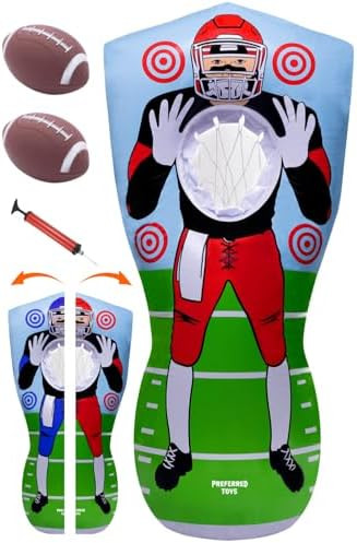 Inflatable Football Target - Double-Sided Toss Training Game with Mini Footballs - Fun Kids Throw... | Amazon (US)