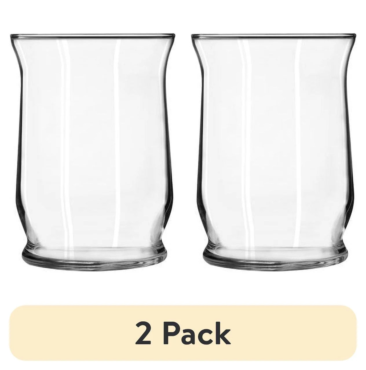 (2 pack) Libbey Clear Glass 8" Hurricane Floral Vase | Walmart (US)