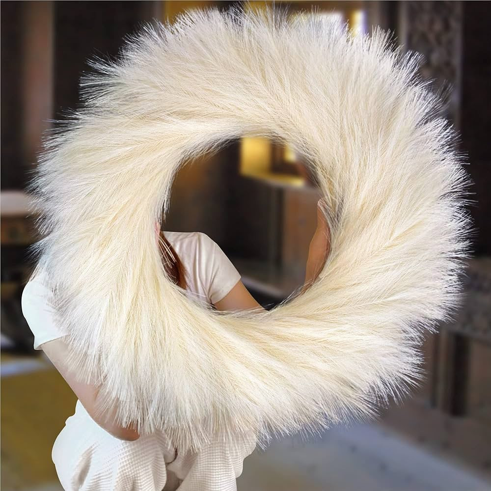 Faux Pampas Grass Wreath for Boho Wall Decor,27" Artificial Pampas Wreaths for Front Door,Beige F... | Amazon (CA)